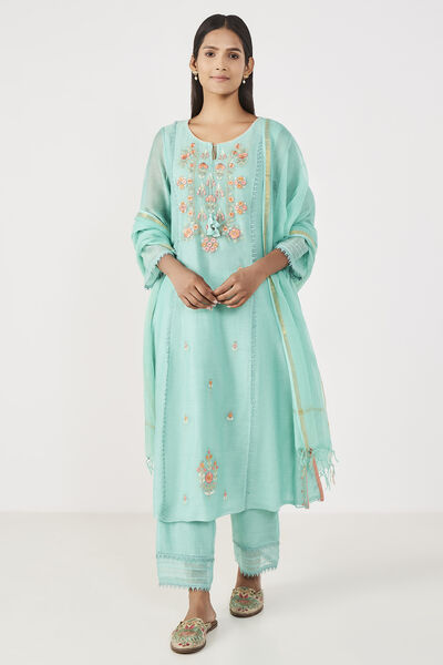 Suditi Kurta Set - Sea Green